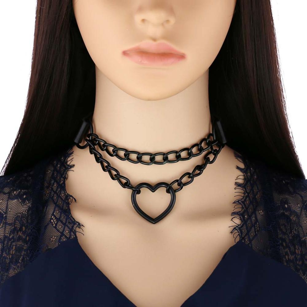 Hanging Heart Choker Necklace