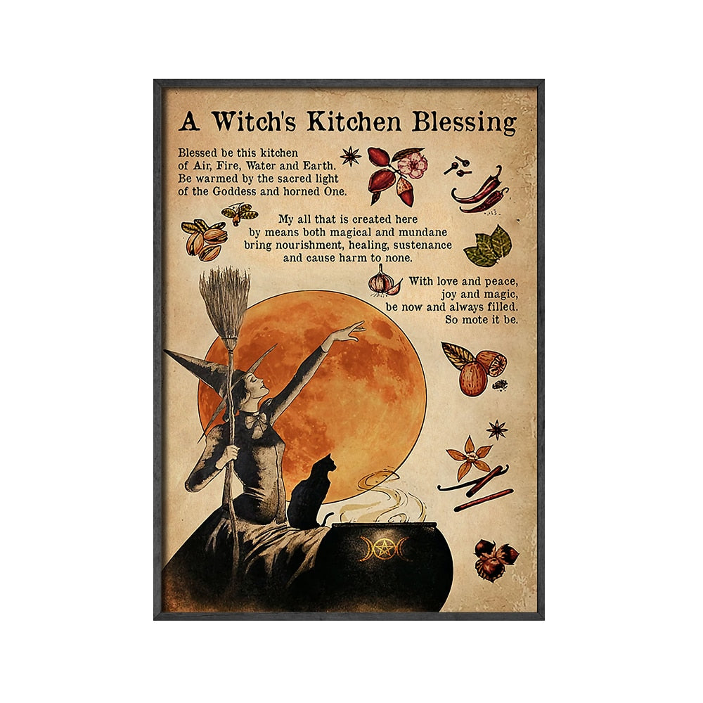 "A Witch's Kitchen Blessing" Wall Poster