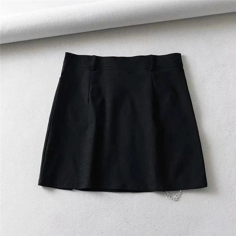 Chain Detail Mini Skirt