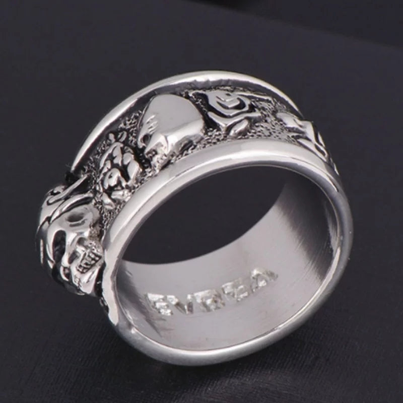 Silver Skull Head Ring