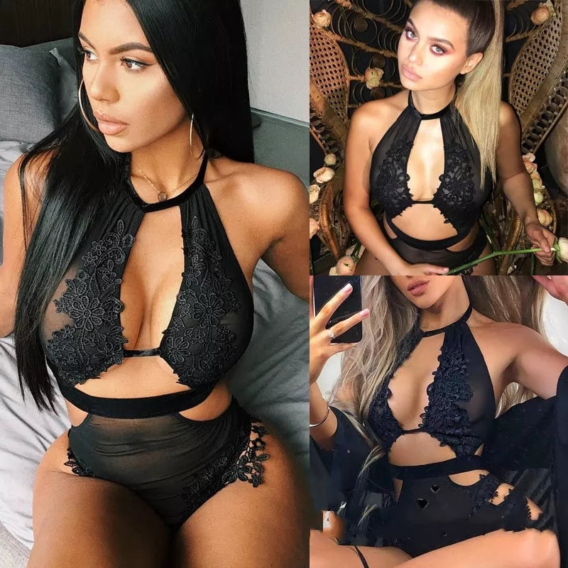 Black Mesh Bodysuit