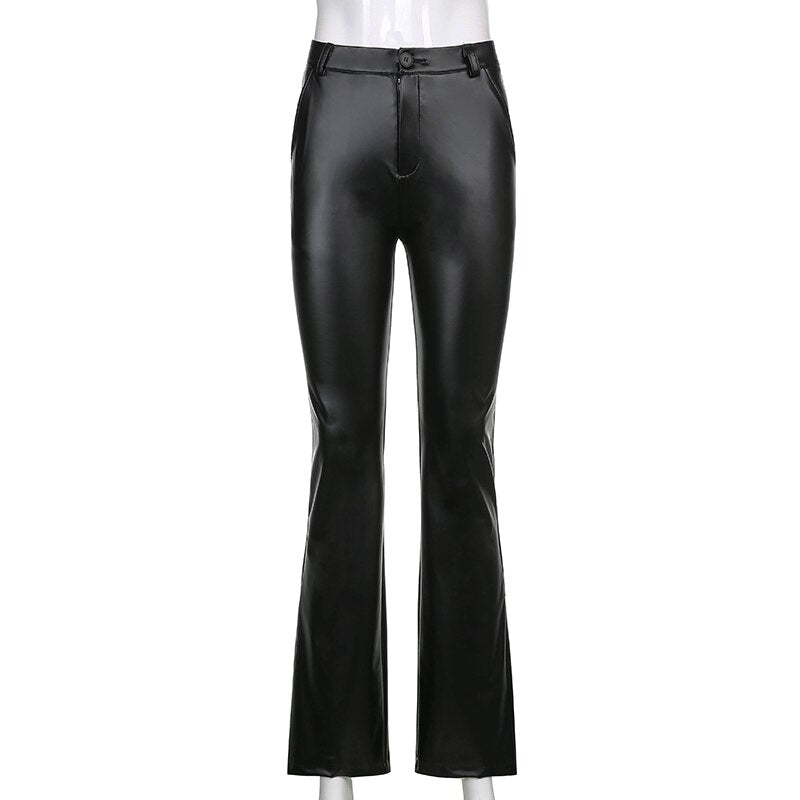 Leather Flare Pants