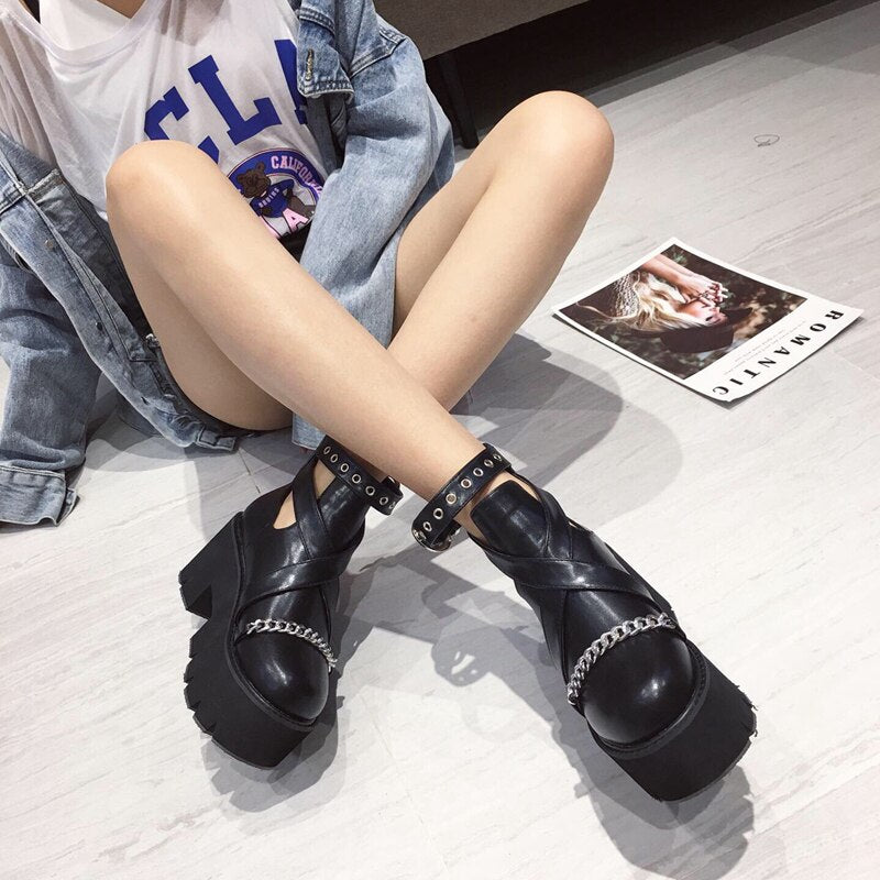 Chain Platform Boots