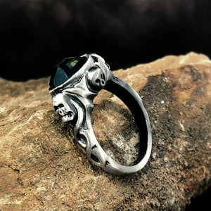 Green Crystal Signet Ring