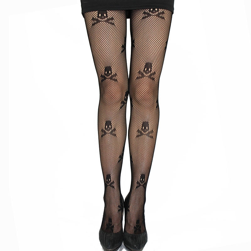 Skull Print Stockings