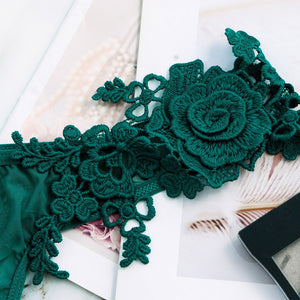 Green Roses Lingerie Set