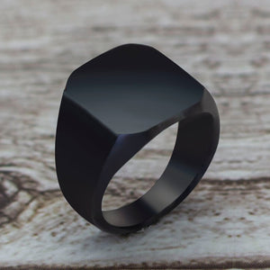 Black Matte Signet Ring