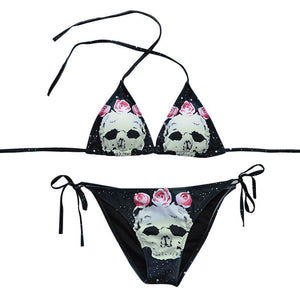 Skull Print Bikini Set