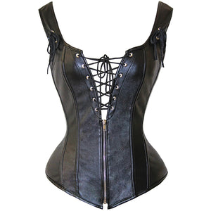 Lace Up Leather Bustier