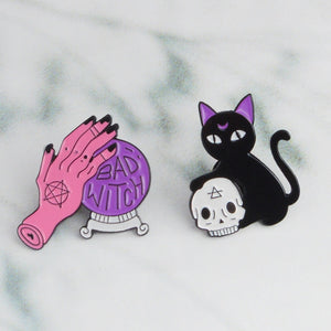 Magic Ball And Cat Pin