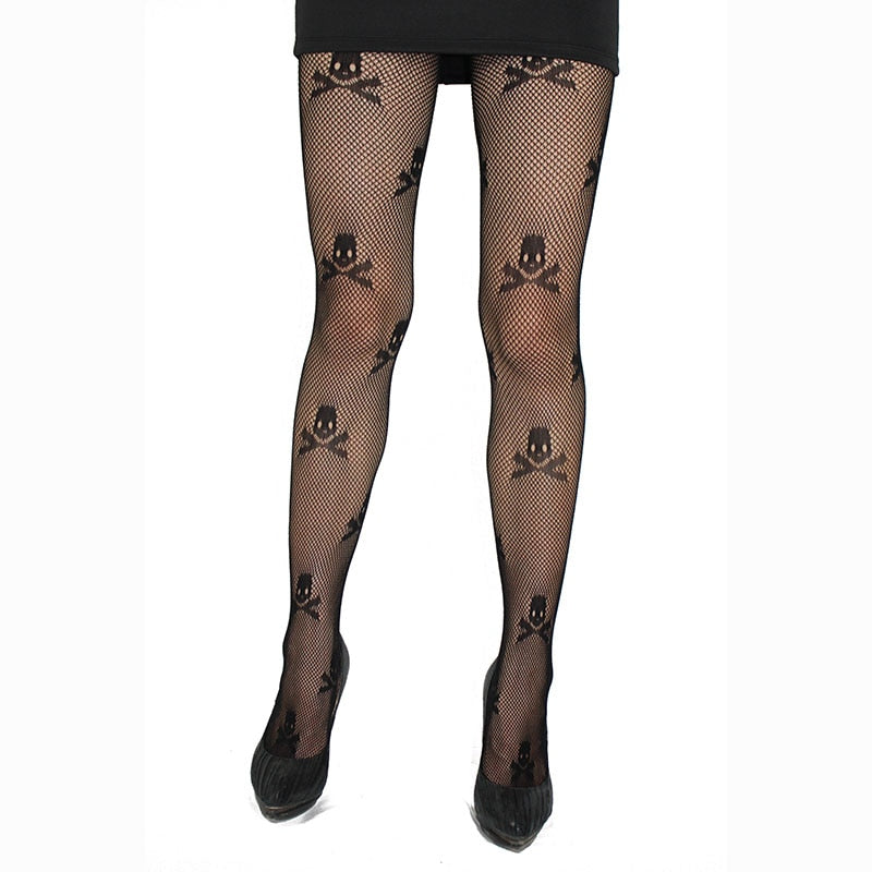 Skull Print Stockings