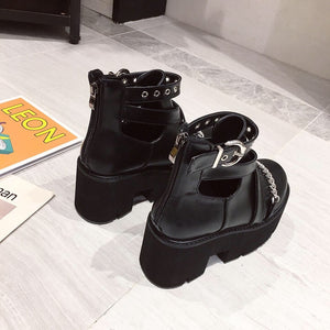 Chain Platform Boots