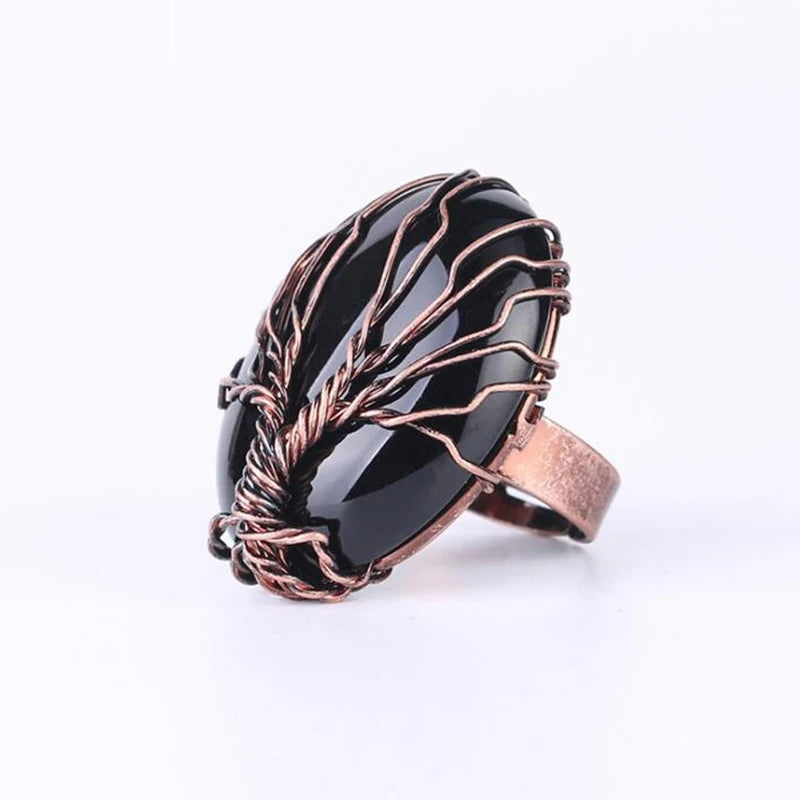 Tree Of Life Natural Stone Ring