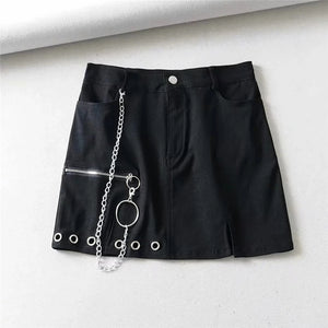 Chain Detail Mini Skirt