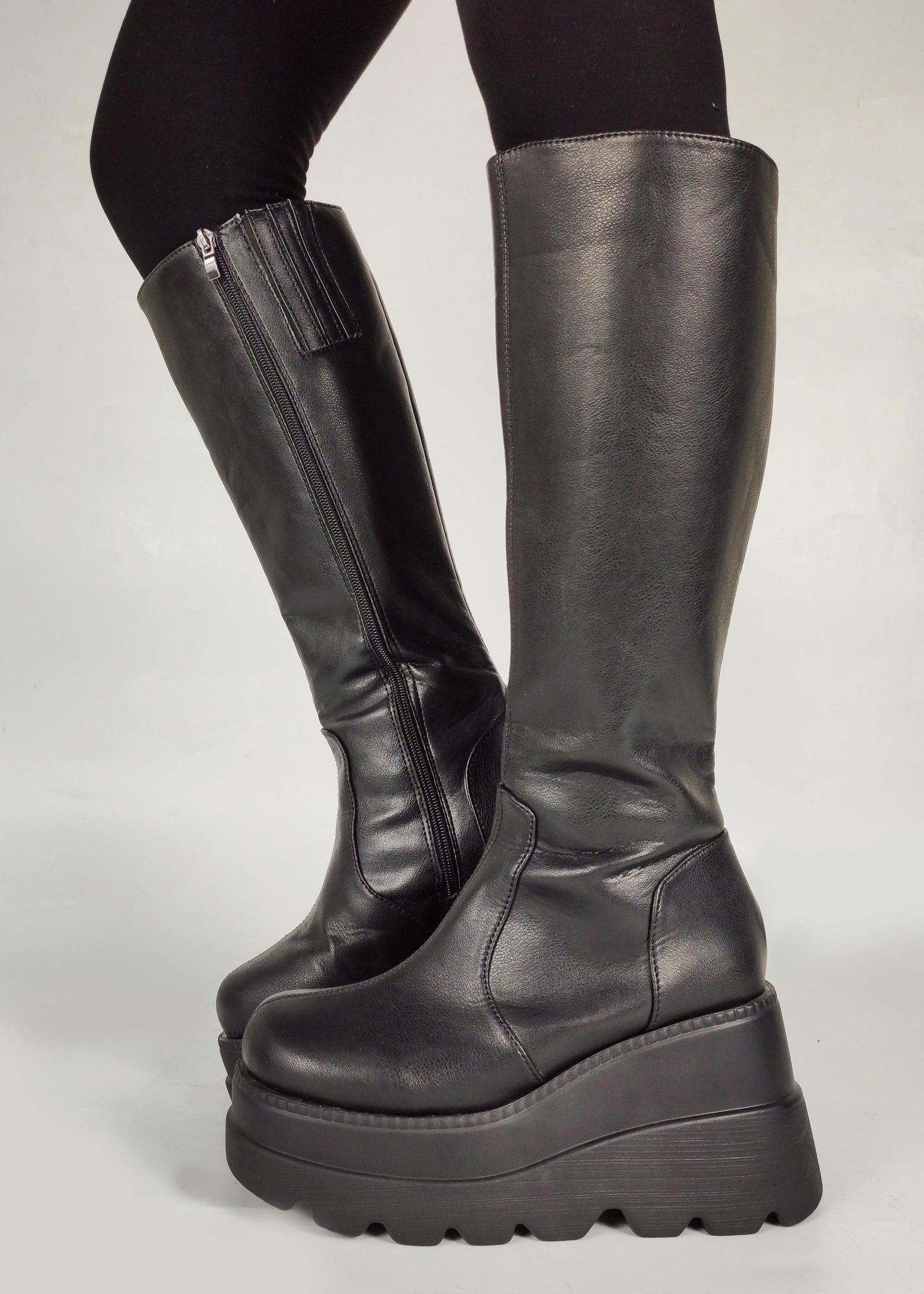 Zipper Platform Boots