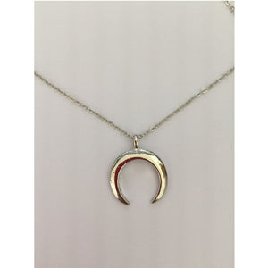 Gold And Silver Crescent Moon Necklace