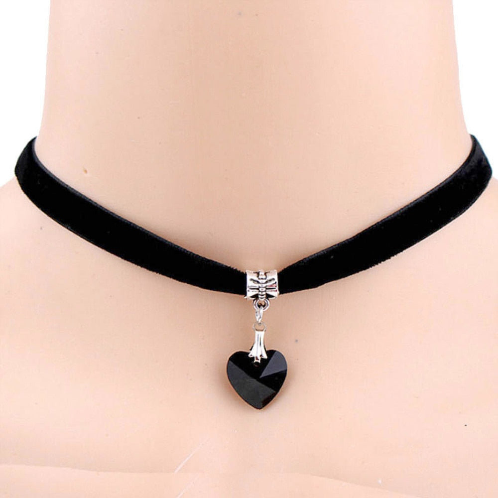 Velvet Heart Choker Necklace