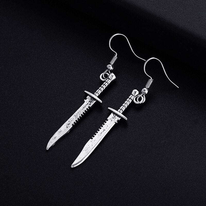 Silver Knife Earrings