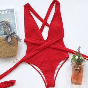 Red Wrap Swimsuit