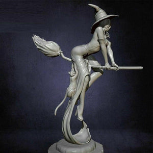 Witch on her broom Figurine