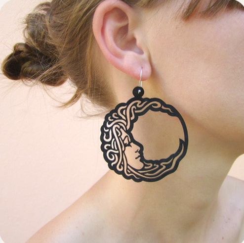 Black Moon Earrings