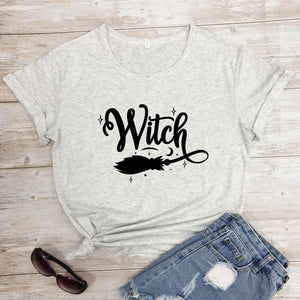 Witch Broom Print T-Shirt