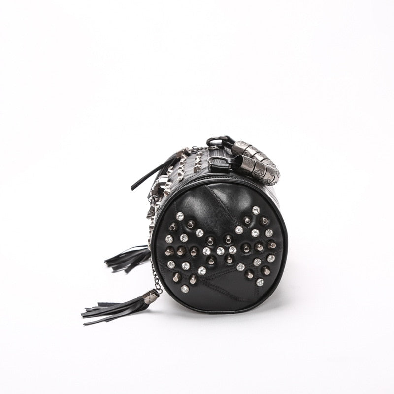 Leather Skull Design Shoulder Bag