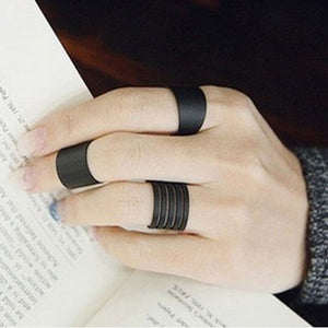 Pack Of Three Rings In Black