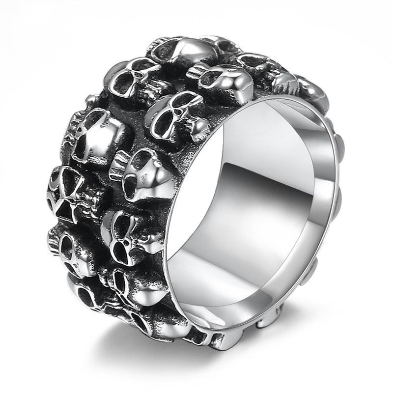 Band Ring With Skull Design