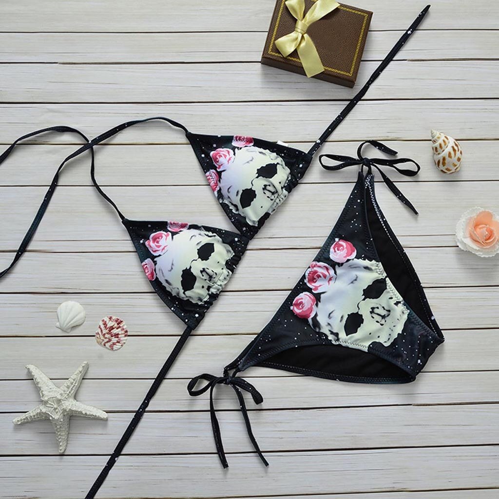 Skull Print Bikini Set