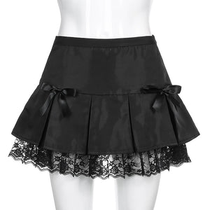 Lace Trim Mini Skirt