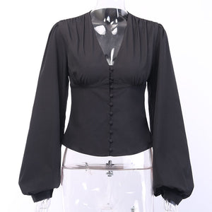 Black Vintage Style Blouse