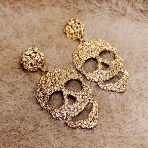 Glitter Skull Head Earrings