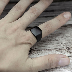 Black Matte Signet Ring