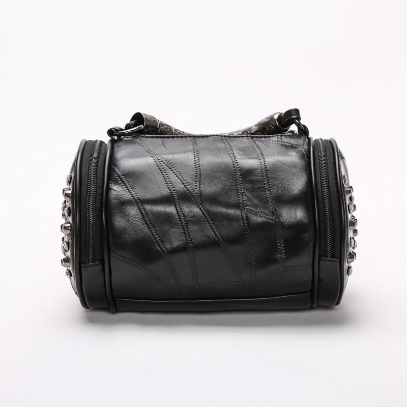 Leather Skull Design Shoulder Bag