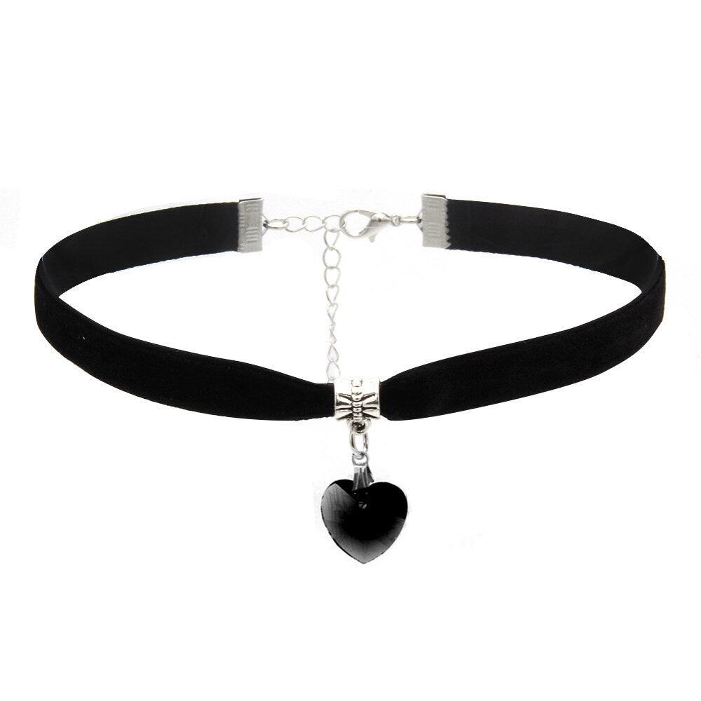 Velvet Heart Choker Necklace