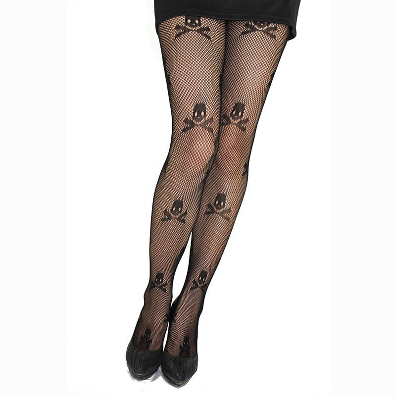 Skull Print Stockings