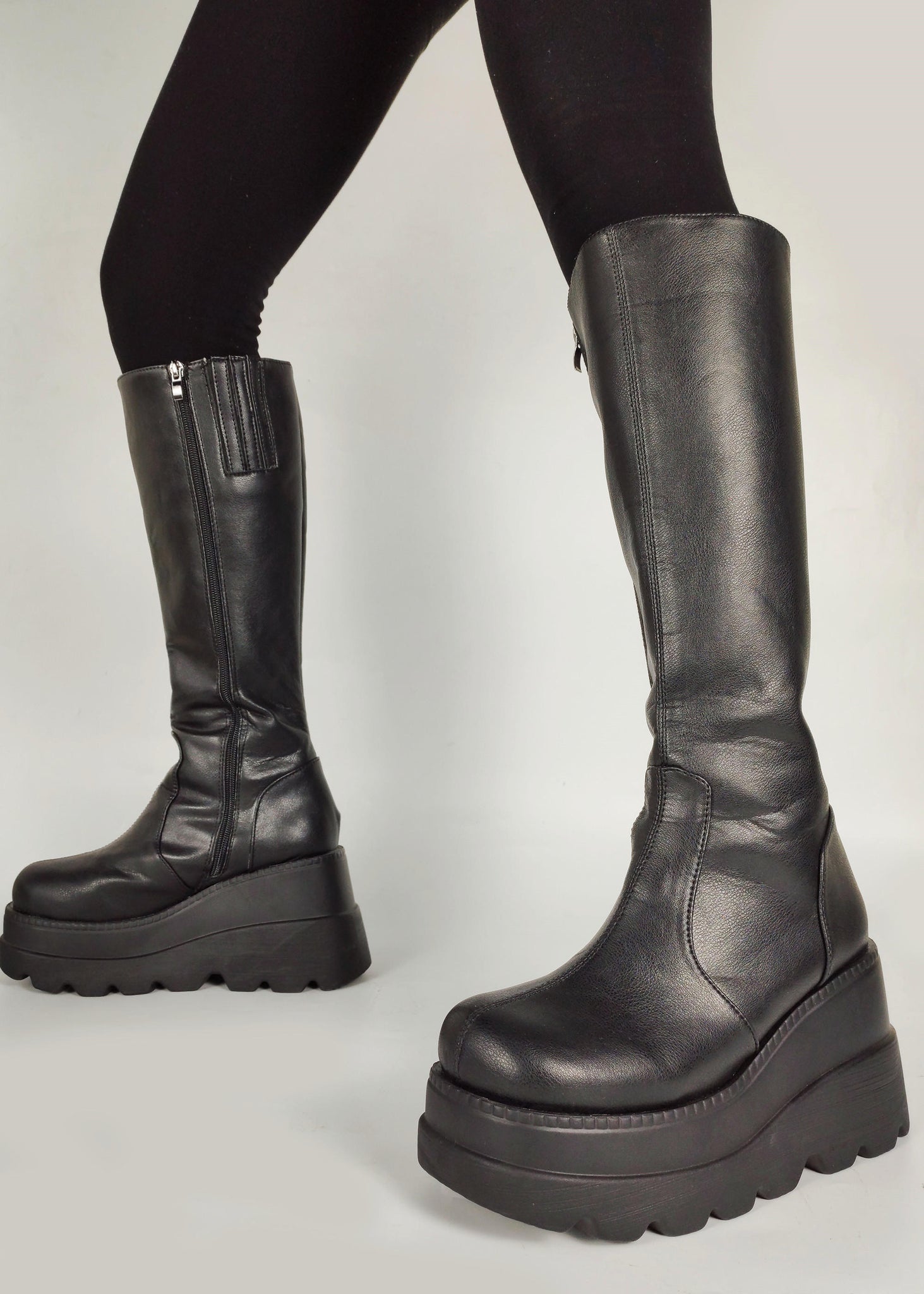 Zipper Platform Boots