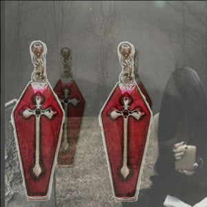 Red Coffin Earrings