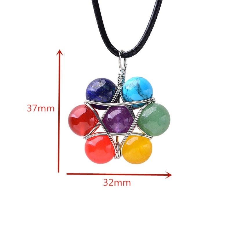 Seven Chakras Energy Quartz Pendant