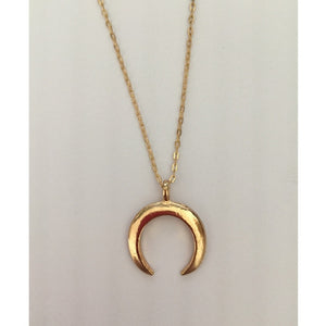 Gold And Silver Crescent Moon Necklace