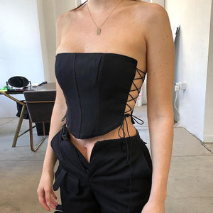 Black Strapless Bustier