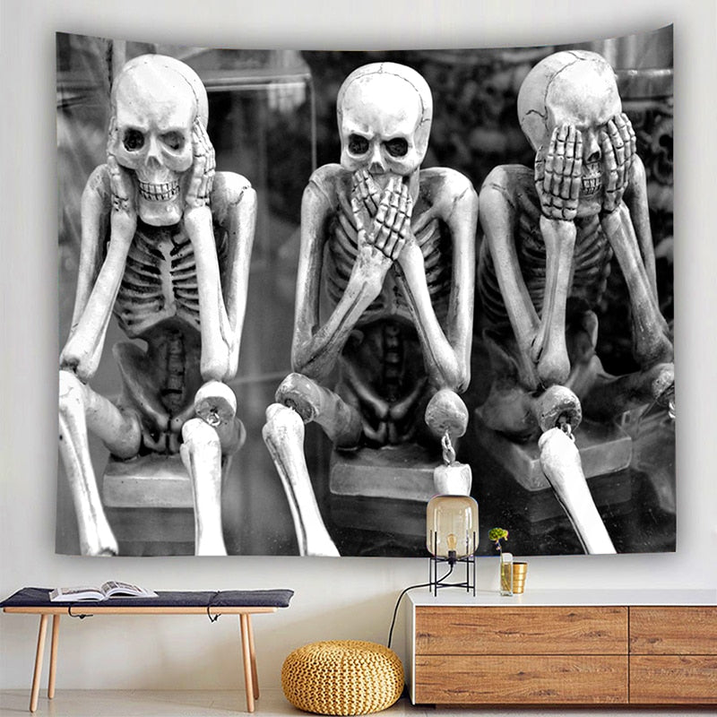 Confused Skeletons Print Tapestry