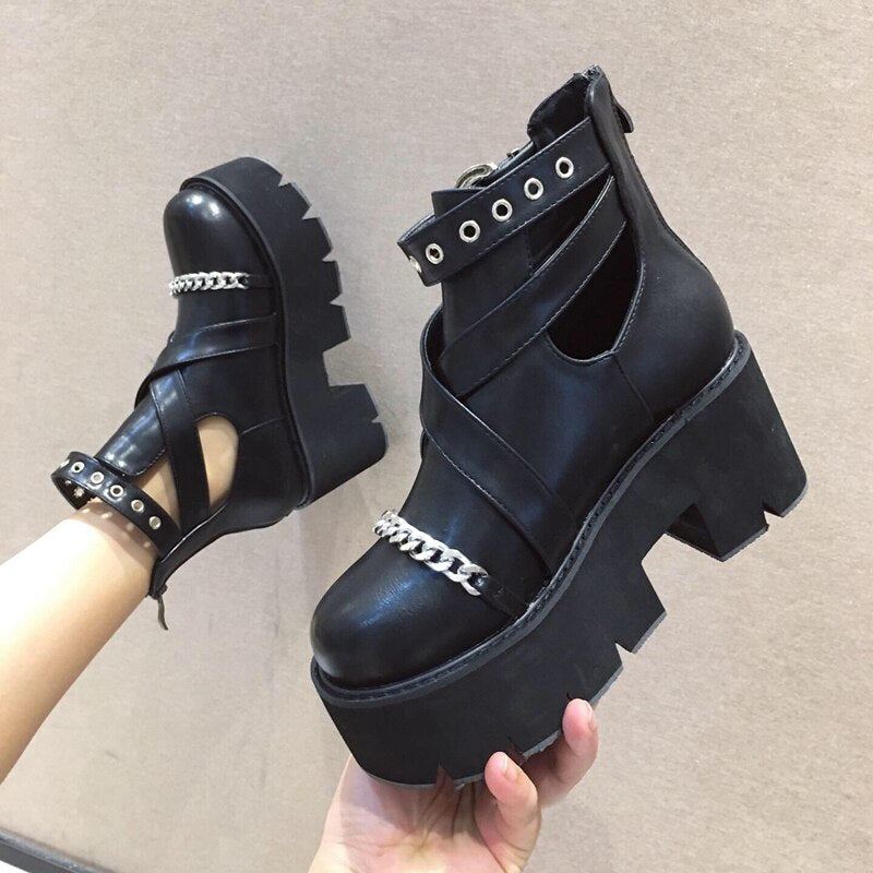 Chain Platform Boots