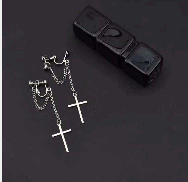 Cross Chain Earrings