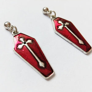 Red Coffin Earrings