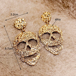 Glitter Skull Head Earrings