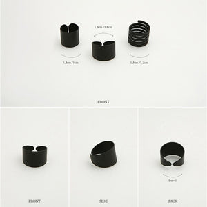 Pack Of Three Rings In Black