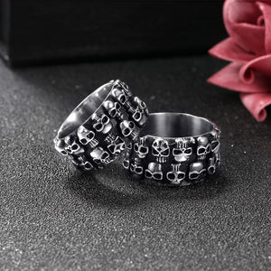 Band Ring With Skull Design