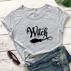 Witch Broom Print T-Shirt